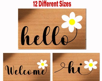 Daisy Flower Doormat 12 PNG Files, Farmhouse Welcome Mat Digital Instant Download