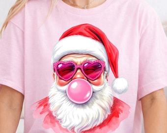 Retro Pink Christmas Santa PNG,Preppy Santa pink Christmas png,Christmas Merry Sublimation (Digital Download)
