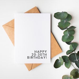 Happy 20-30th Birthday, 21st Birthday, Milestone Birthday, Funny Birthday Card / Friend Card, Getting Older Card, The Cheeky Press