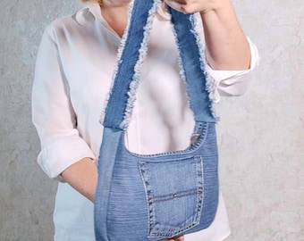 Convenient Denim Tote - Upcycled Everyday Bag