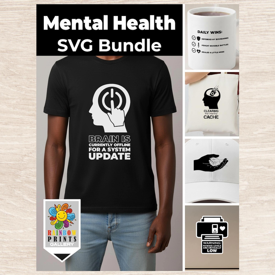 Mental Health SVG Bundle, Self Care PNG for Cricut, Therapy Shirt ...