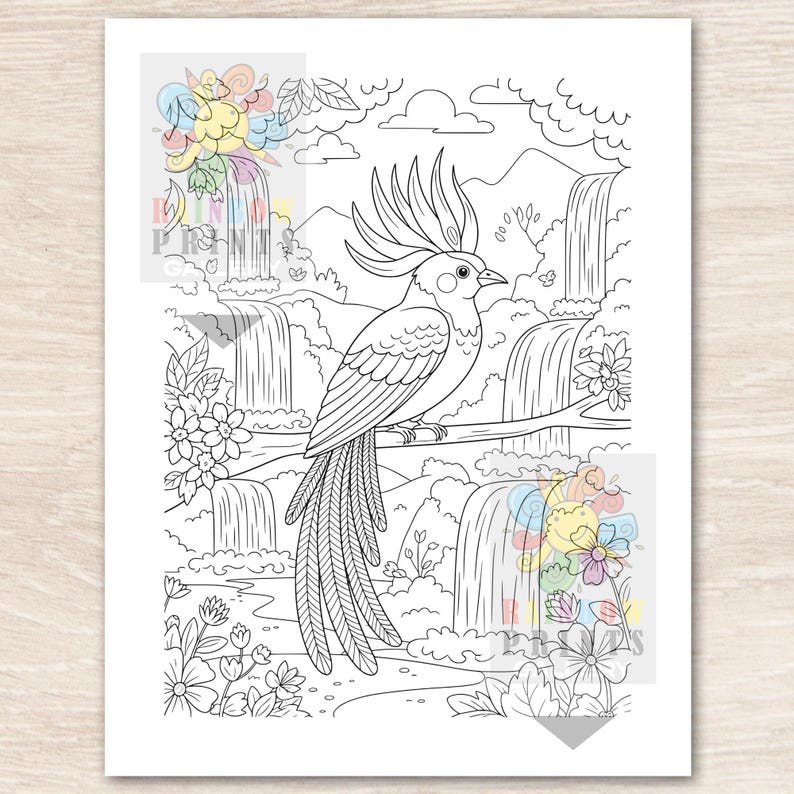 Beautiful Bird Coloring Pages for Kids and Adults, Realistic Feathered ...