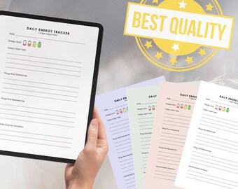 Daily Energy Tracker | Fatigue Diary | Gentle Productivity Printable | Wellness Worksheet | A4 PDF