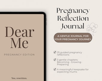 Journal de réflexion sur la grossesse, instructions, livre de souvenirs (téléchargement PDF A4)