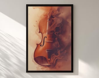 Abstract Violin Wall Art, Music Wall Decor, Digital Download