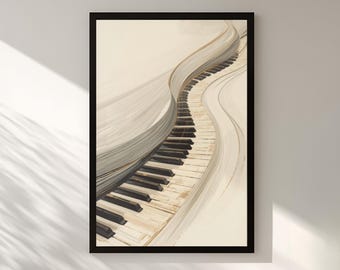 Piano Keys Wall Art, Modern Piano Artwork, Digital Download