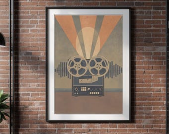 Reel to Reel Wall Art, Listening Room Wall Decor, Digital Download
