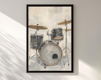 Drum Kit Wall Art, Practice Room Decor, Digital Download