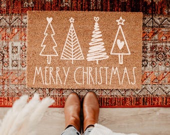 Christmas Tree Doormat | Christmas Gift | Welcome Mat | New Home Gift | Front Door Mat | Home Decor Mat | Housewarming Gift | Coir Doormat