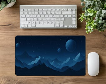 Blaue Galaxie Schreibtischmatte: Großes Cosmic Gaming Mauspad