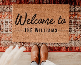 Personalised Brush Door Mat Front Door Mat Custom Printed First Home Couple's Gift Family Name