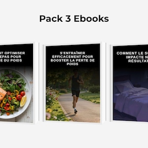 3-Pack Ebooks: Weight Loss - Nutrition, Sleep, Exercise - Slimming Guide (PDF, French)