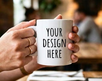 Weiße Tasse Mockup | Cafe Tasse Mockup | Kaffeetasse Mockup | Lifestyle Produktmockup | Etsy Verkäufer Mockup