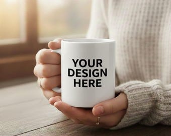 Weiße Tasse Mockup | Neutrale gemütliche Tasse Mockup | Kaffeebecher Mockup | Lifestyle Produktmockup | Etsy Verkäufer Mockup