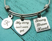Depression anxiety gift, My story isn 39 t over yet bracelet, Mental health awareness, Recovery gift, Survivor jewelry, Strong Brave Loved