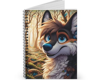 Furry Fox Spiral Notebook, Fursona Aesthetic Journal, School Work, Animal Fandom Sketchbook Doodle, Forestcore Diary Daily Planner Logbook