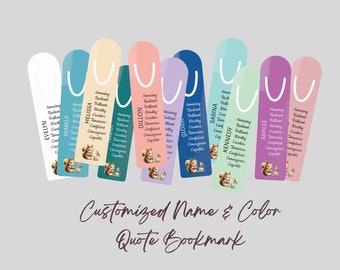 Personalized Quote Bookmark, Affirmation Goddess Reminder, Custom Name Color, Mothers Day Gift, Reader Book Accessories Inspire Motivational