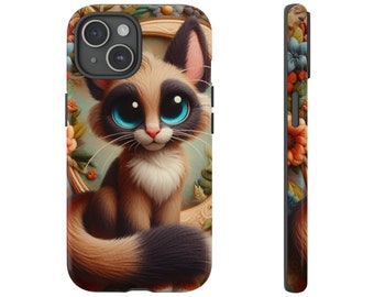 Furry Cat Phone Case, Cute Kawaii Phone Cover, Anthropomorphic Aesthetic Animal Art iPhone 15 14 13 12 | Samsung S23 S21 | Pixel 8 7 Case