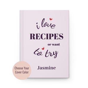 Recipes Notebook I Love or Want to Try Empty Journal, Chef Cook Baker Gift, Love Cooking Baking, Meals Journaling Planning, DIY Menus Diary
