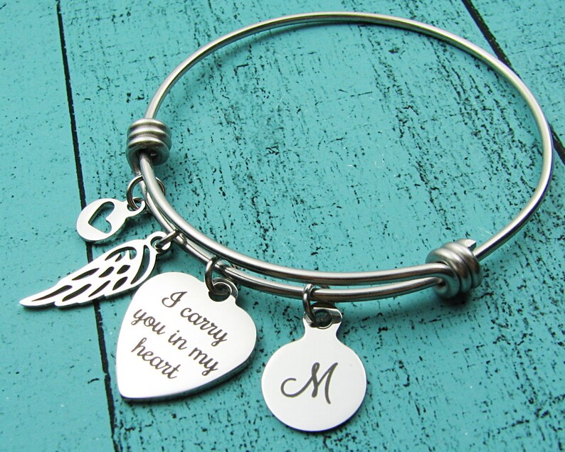 Memorial Bracelet Gift I Carry You in My Heart Memorial Gift Etsy