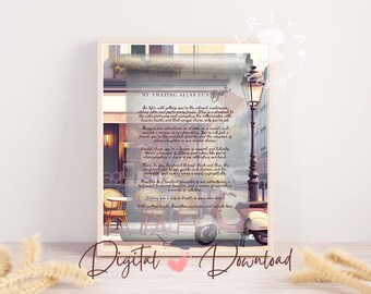 Best Friend Print Poem, Touching Gift Birthday, Friendship Quote Printable, Poster Card Digital Wall Art Print Download, Through Thick Thin