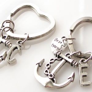 Anchor Keychain Set Angel Wing BFF Best Friend Sisters Mother Daughter Gift Anchor Keychain Set Angel Wing BFF Best Friend Sisters Mother Daughter Gift