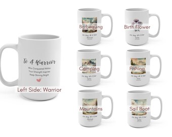 Personalized Recovery Gift for Men Women, Sober Anniversary, Sobriety Mug, Custom Name Date Birth Flower Mug Quote, Sponsor Gift Him Her