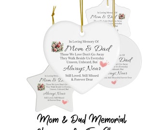 Mom Dad Cardinal Memorial Loss of Parents Gift Keepsake, Grief In Loving Memory Ornament, Father Mother Remembrance Sympathy Gift Wall Decor