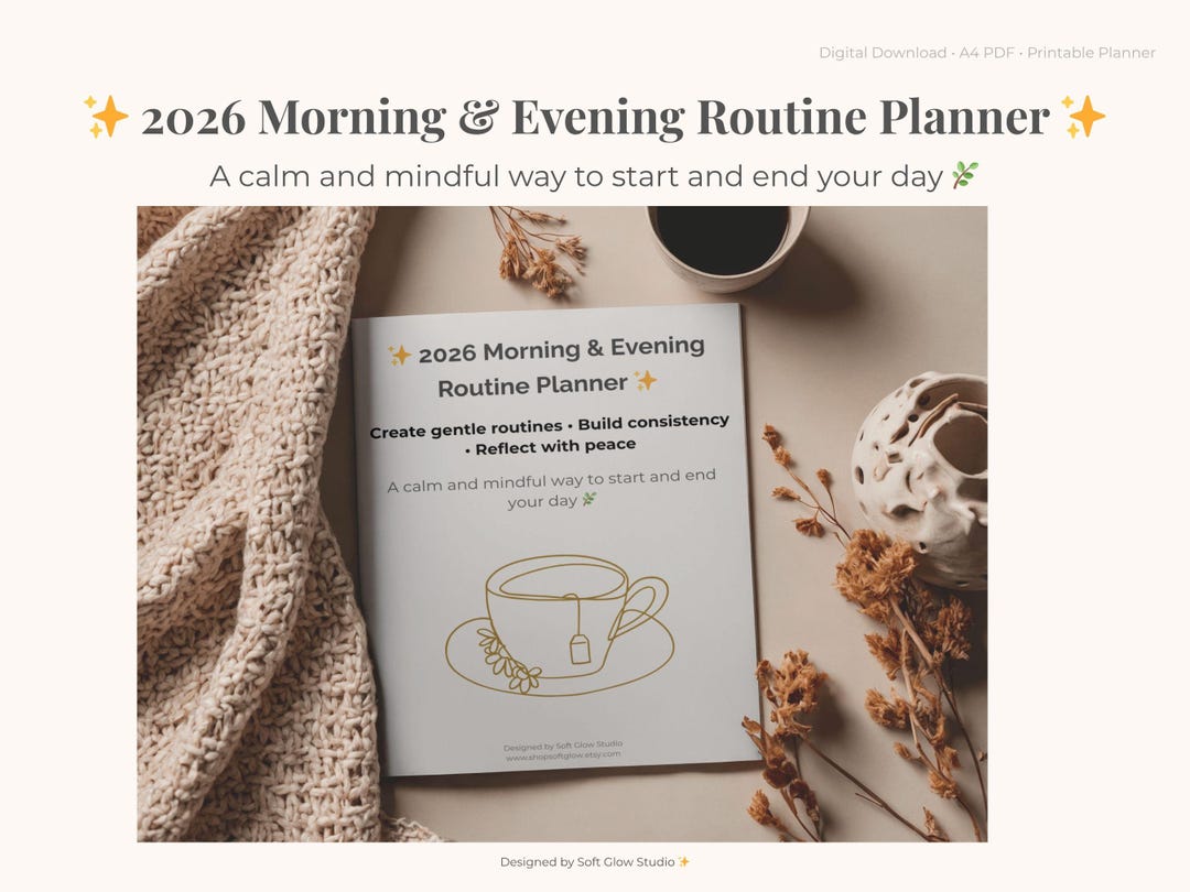 2026 Morning & Evening Routine Planner | Mindful Daily Planner | Self ...