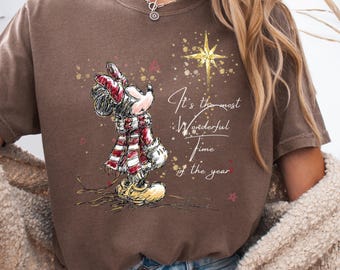 Comfort Colors® Minnie Christmas Shirt, Most Wonderful Time Of The Year Shirt, Disney Christmas Shirt, Disneyland Christmas Shirt, Minnie