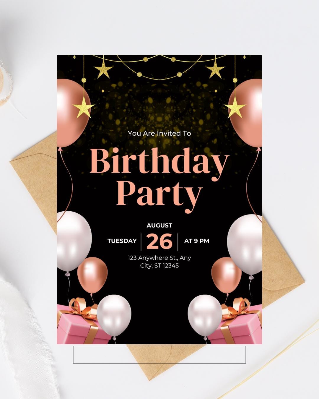 Custom Birthday Party Invitation: Printable & Editable - Etsy