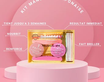 Kit Manucure Japonaise Naturelle + guide d'utilisation – Rituel Soin Ongles Sans Vernis – Ongles Forts et Brillants Maison