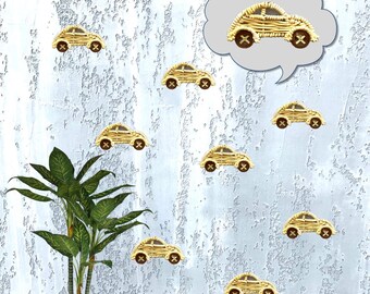 Handmade Wicker Toy Cars Beach House Wall Décor, Woven Mini Car Decal