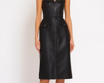 Body de cuero negro para mujer: vestidos modernos de estilo club / disfraces góticos de cuero