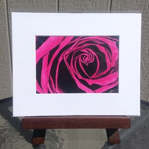 Original Rose Scratchboard Painting