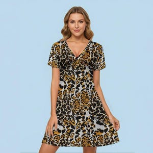 chinese dress ladies Sweetheart Wiggle Dress in Wild Leopard Print
