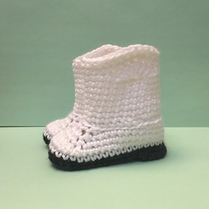 Cowboy Booties for Baby White Crochet Boots Baby  Booties Infant Booties Gender Reveal