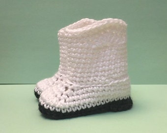 Cowboy Booties for Baby White Crochet Boots Baby  Booties Infant Booties Gender Reveal