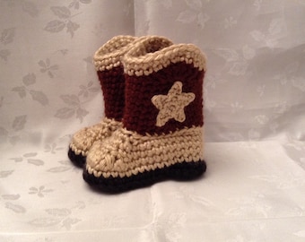 Cowboy Boots Baby Brown and Tan Baby Cowboy Booties Cowgirl Boots Infant Cowboy Boots  Pregnancy Reveal Announcement