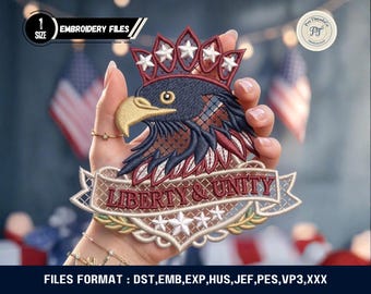 Diseño de bordado de adorno de águila FSL / Encaje patriótico del 250 aniversario de EE. UU. (Descarga digital)