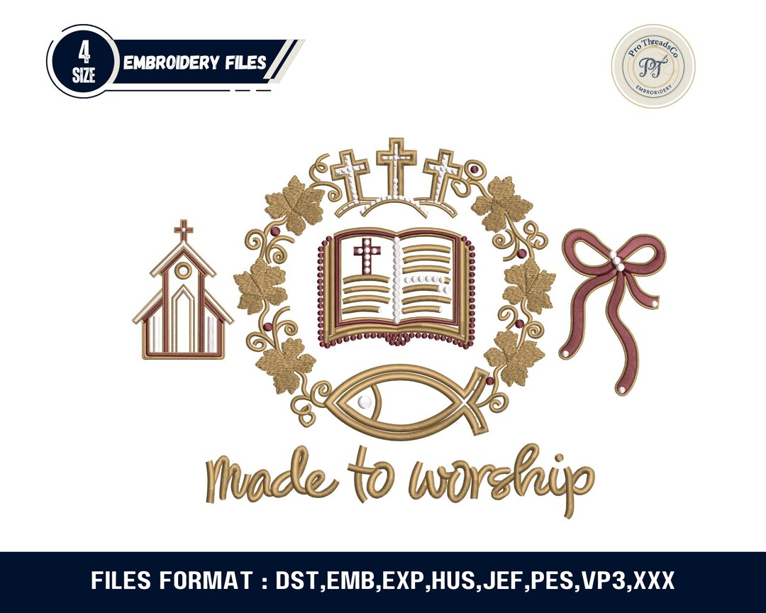 Made to Worship Machine Embroidery Design Christian Religious ...