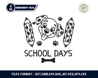 101 Days Smarter Embroidery Design, School Shirt Pattern (Digital Download)