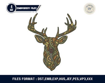 Camo Deer Embroidery Design, Buck Hunting Pattern (Digital Download)
