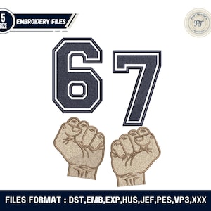 Rolig Six Seven Meme Broderidesign | Viral internethumor (PES-kompatibel)