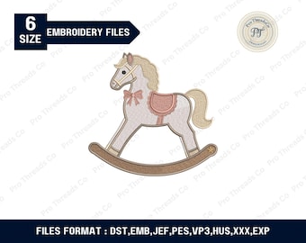 Rocking Horse Embroidery Design | Toy Horse Machine Embroidery File | Christmas Pony Applique Pattern | PES DST Instant Download
