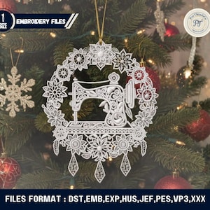 FSL Sewing Machine Embroidery Design Standalone Lace Sewing Machine Ornament Christmas Embroidery File Digital Download