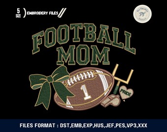 Football Mom Embroidery Design Bundle: Gameday Mama Applique (Digital Download)