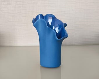 Vintage New 1990s Rosenthal Porzellan kleine Vase 12 cm*18 cm blaue Vase in Originalbox