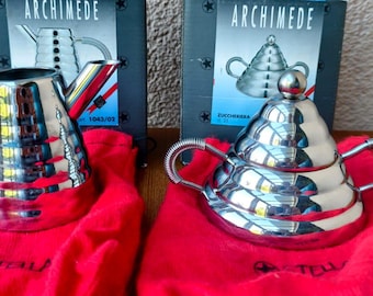Vintage Stella Collection Coffee Service Set, Italian 80s Archimede, Original Boxes