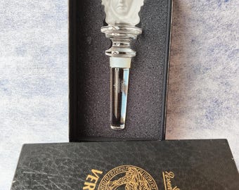 Vintage Rosenthal Versace Crystal Bottle Stopper 1990s (Original Box)